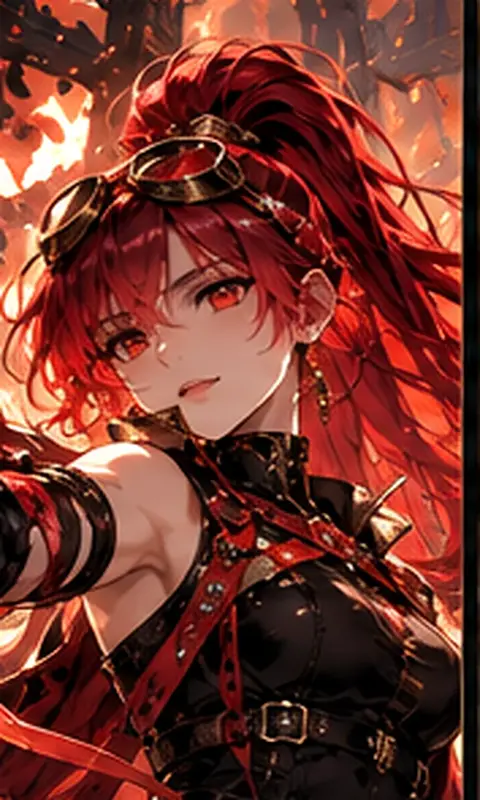 Mira, a red-haired card shop owner